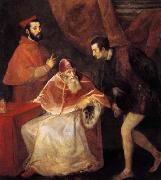 TIZIANO Vecellio Pope Paul III with his Nephews Alessandro and Ottavio Farnese china oil painting reproduction